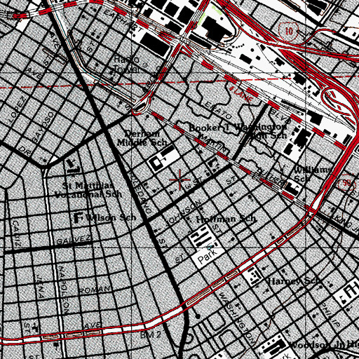 Topographic Map of Strangers Home Baptist Church, LA