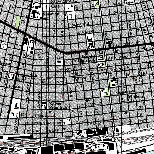 Topographic Map of Sunlight Missionary Baptist Church, LA