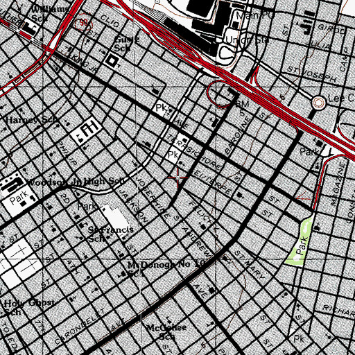 Topographic Map of Tabernacle of Prayer Church, LA