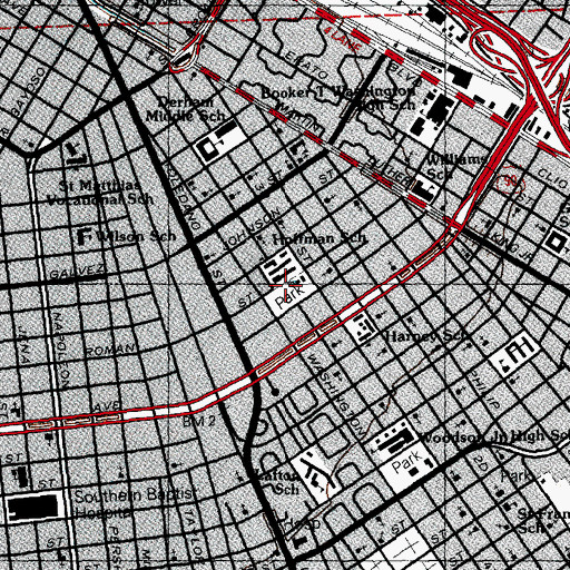 Topographic Map of Taylor Park, LA