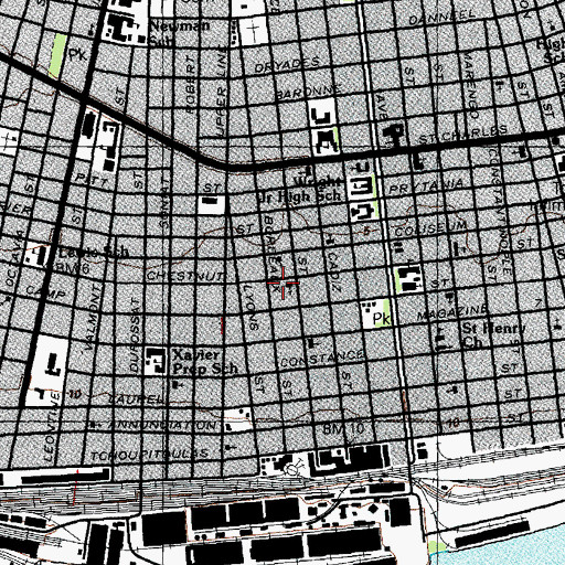 Topographic Map of Trinity United Methodist Church, LA