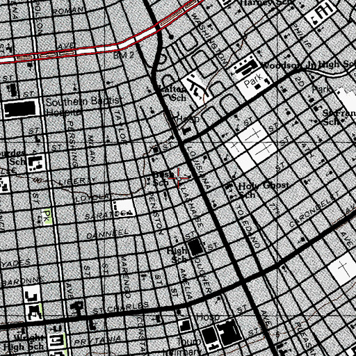 Topographic Map of Triumph Church and Kingdom of God in Christ, LA