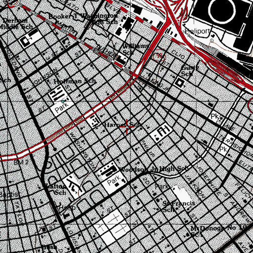 Topographic Map of True Love Missionary Baptist Church, LA