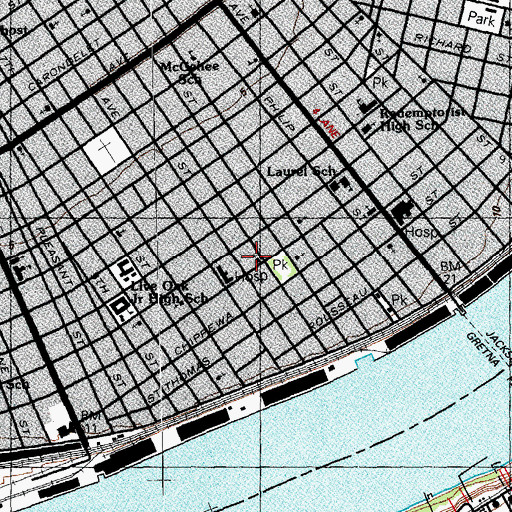 Topographic Map of Trumpet in Zion Revival Temple, LA