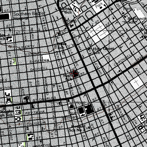 Topographic Map of Walter L Cohen High School, LA