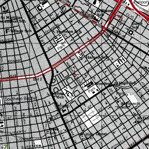 Topographic Map of Willing Workers Missionary Baptist Church, LA