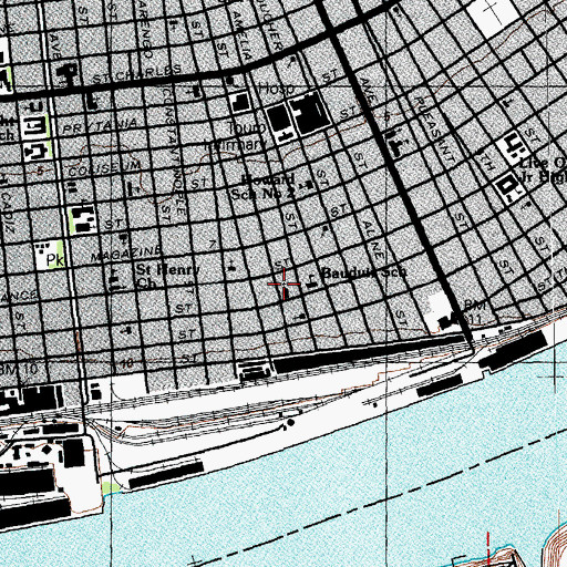 Topographic Map of Zion Travelers Second Baptist Church, LA