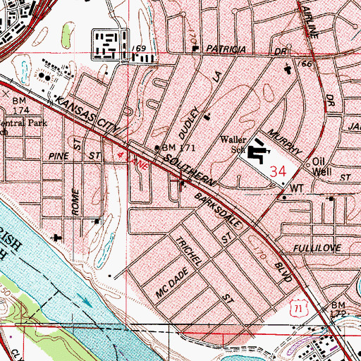Topographic Map of All Peoples Assembly of God Church, LA