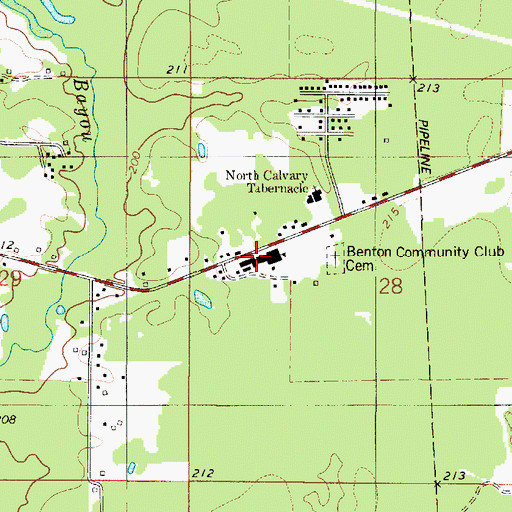 Topographic Map of Benton Elementary School, LA