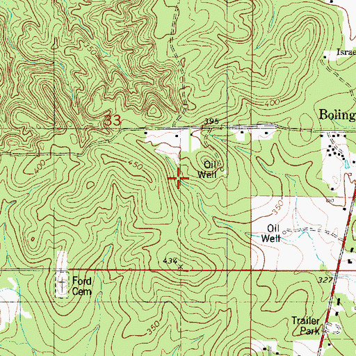 Topographic Map of Bolinger Oil Field, LA