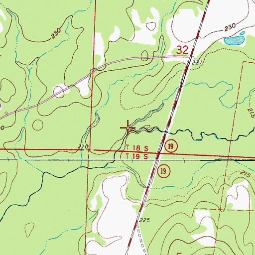 Topographic Map of Spring Branch, AR
