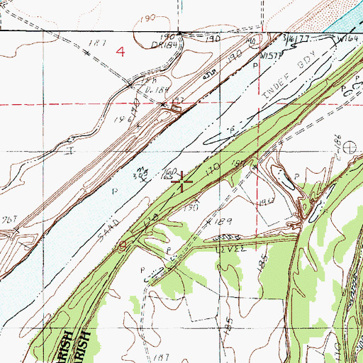 Topographic Map of Brier Field Ferry (historical), LA
