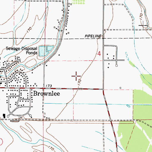 Topographic Map of Brownlee Estates, LA