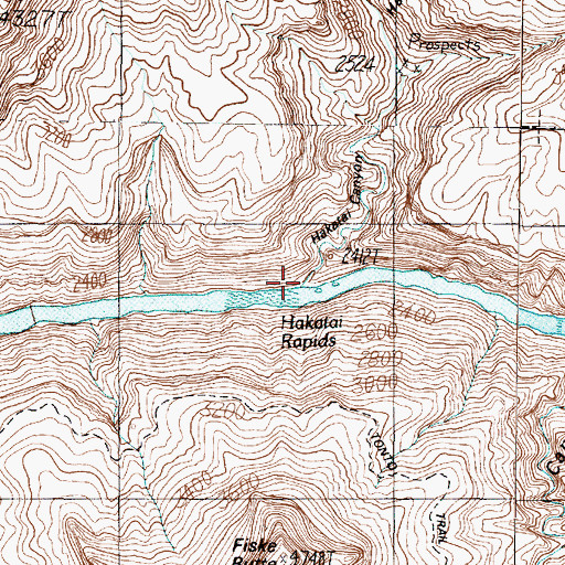 Topographic Map of Hakatai Canyon, AZ