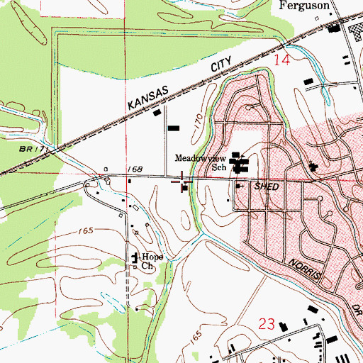 Topographic Map of Church of God, LA