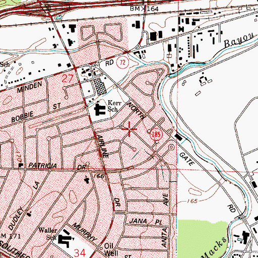Topographic Map of Coleman Park, LA