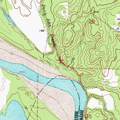 Topographic Map of Coushatta Bluffs, LA