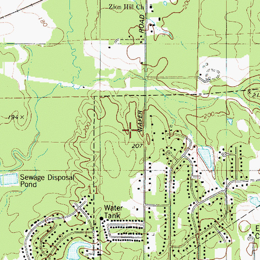 Topographic Map of Crestwood Heights, LA