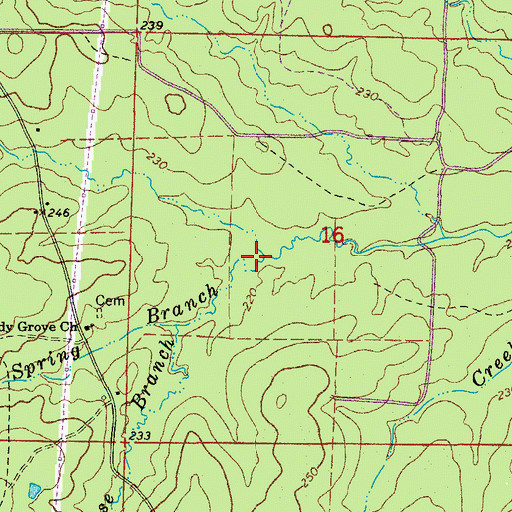 Topographic Map of Spring Branch, AR