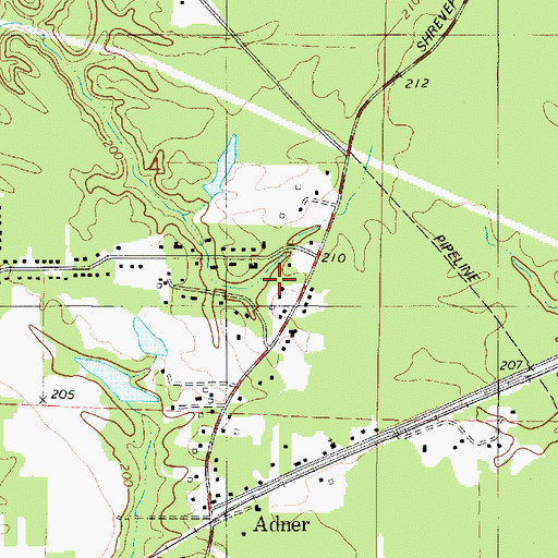 Topographic Map of Dogwood Acres, LA