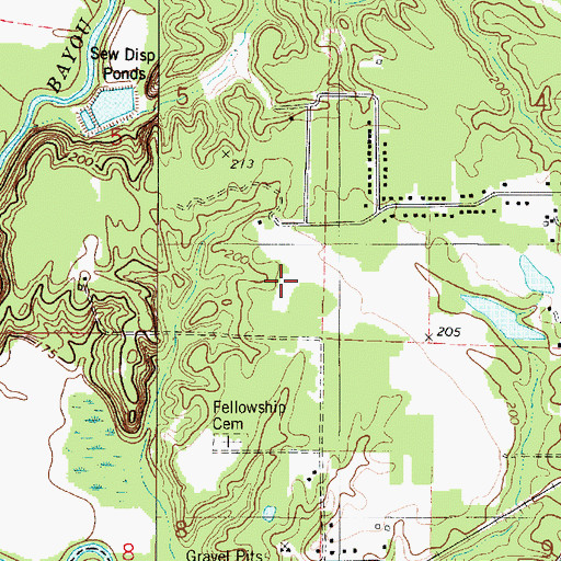 Topographic Map of Dogwood Hills, LA