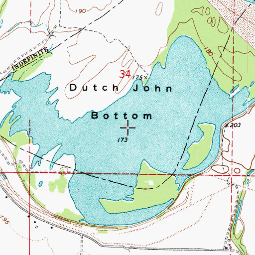 Topographic Map of Dutch Johns Lake, LA