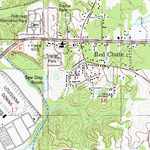 Topographic Map of Espanita Forest, LA