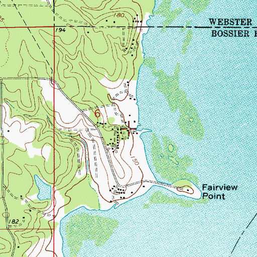 Topographic Map of Fairview Landing, LA