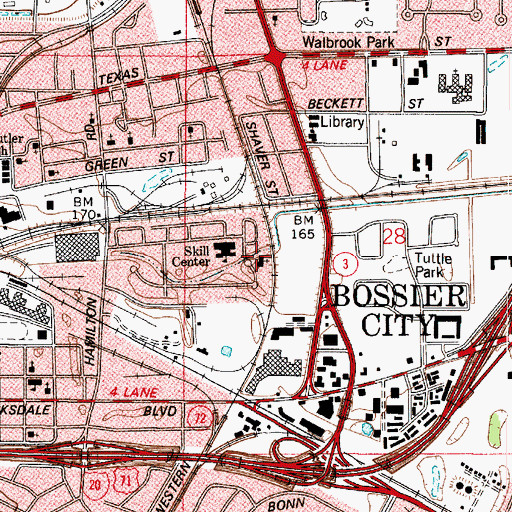 Topographic Map of Fellowship Baptist Church, LA