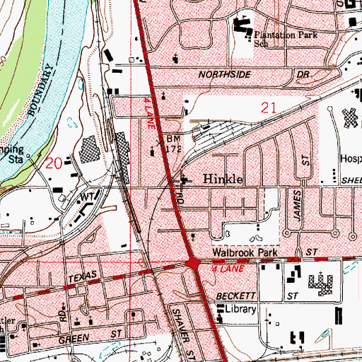 Topographic Map of First Christian Church, LA