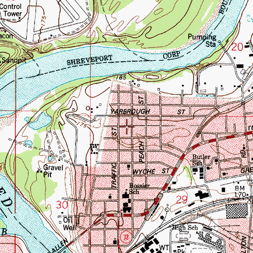 Topographic Map of First Church of the Nazarene, LA