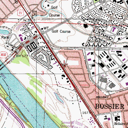 Topographic Map of First Wesleyan Church, LA