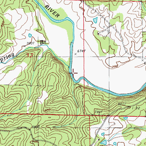 Topographic Map of Spring Branch, AR