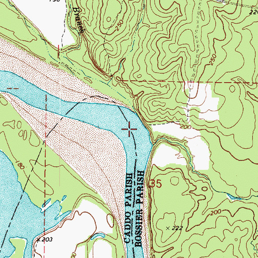 Topographic Map of Gilmer Ferry (historical), LA