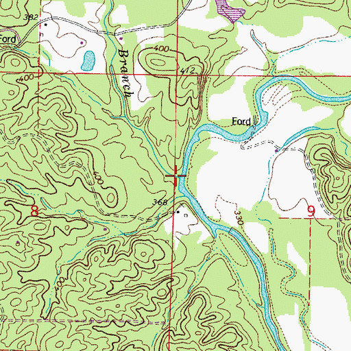 Topographic Map of Spring Branch, AR