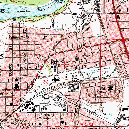 Topographic Map of House of Prayer, LA