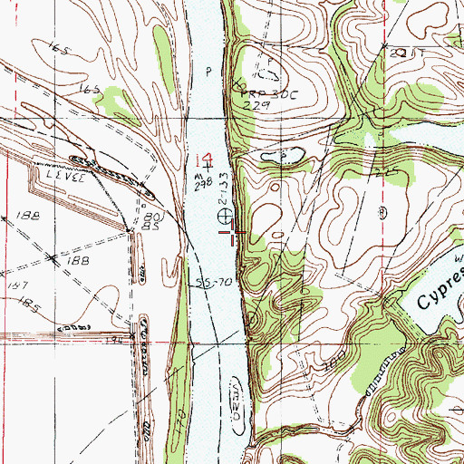 Topographic Map of Hurrican Bluffs, LA