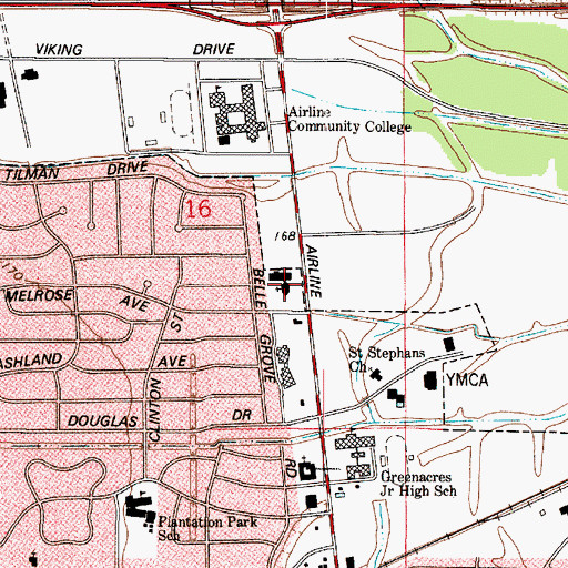 Topographic Map of Immanuel Lutheran Church, LA
