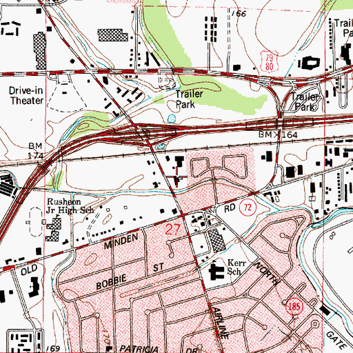 Topographic Map of John Knox Presbyterian Church, LA