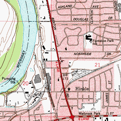 Topographic Map of Kingdom Hall of Jehovahs Witnesses, LA