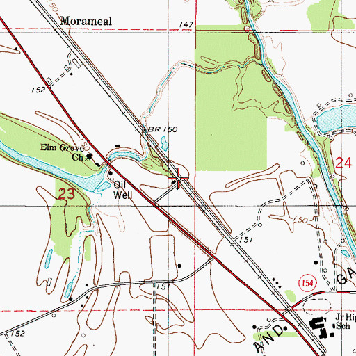 Topographic Map of Lagas, LA