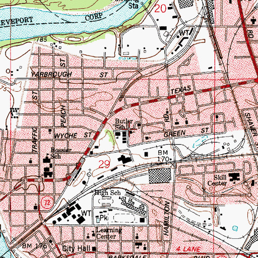 Topographic Map of Layman Temple Christian Methodist Episcopal Church, LA