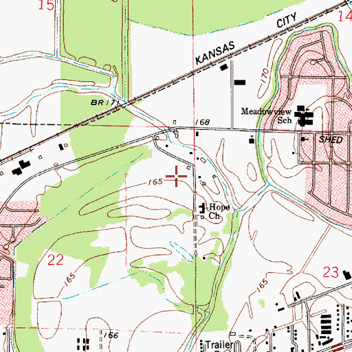 Topographic Map of Magnolia Industrial Park, LA