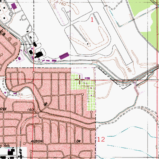 Topographic Map of Mike Woods Park, LA