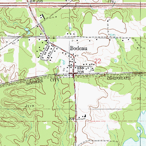 Topographic Map of Morris, LA