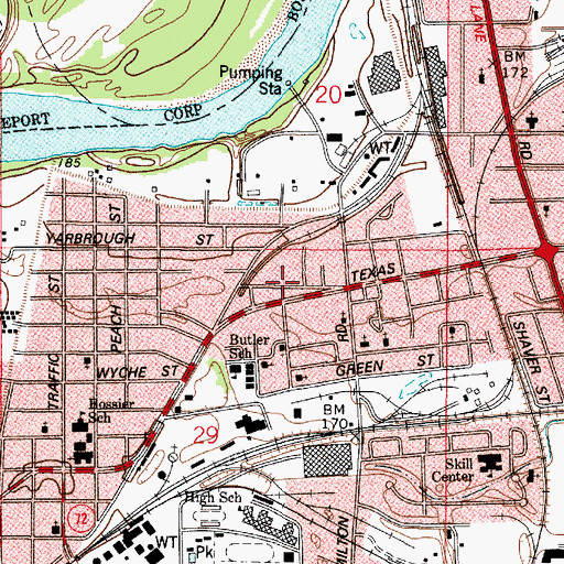 Topographic Map of Open Door Chapel, LA