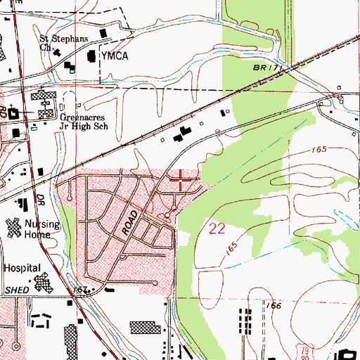 Topographic Map of Parkland Village, LA