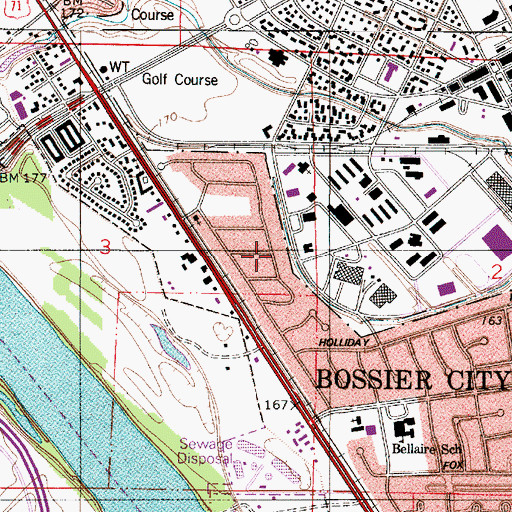 Topographic Map of Pecan Park, LA