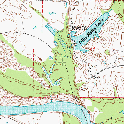 Topographic Map of Pine Bluff Ferry (historical), LA