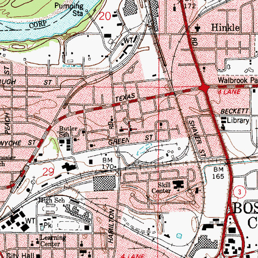 Topographic Map of Red River Baptist Church, LA